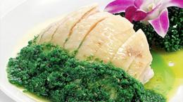 蒸鶏の青山椒ソース掛け　☆ 