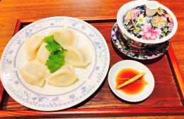 海鮮水餃子6個入りセット(中国茶付き)